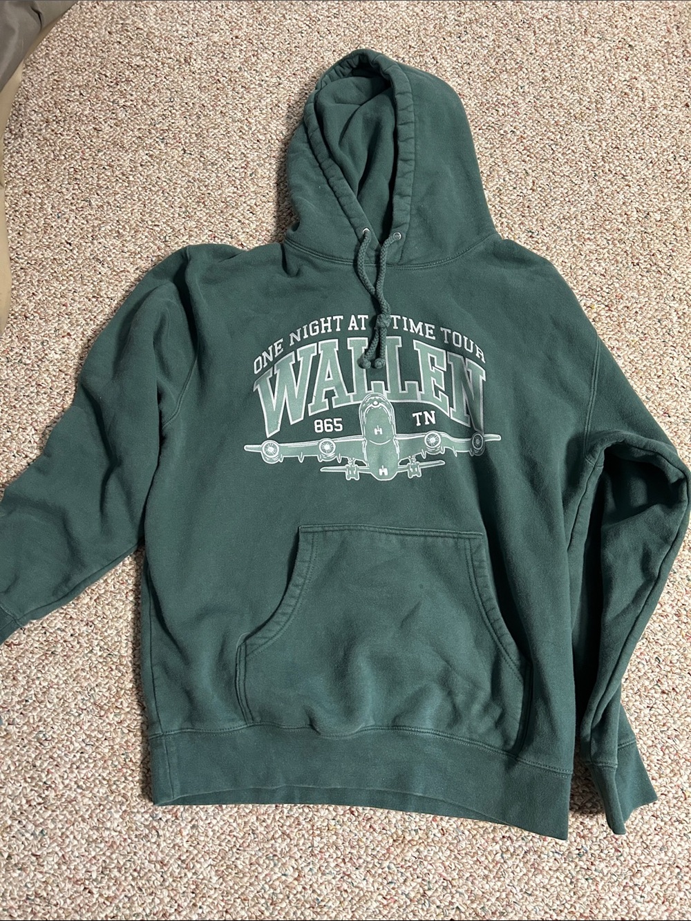 Wallen Forest Green Crewneck Hoodie with Tour Graphic